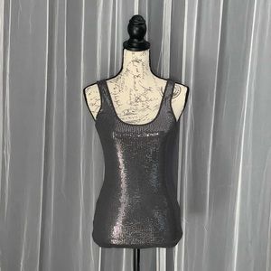 Express Women’s charcoal gray sequin tank